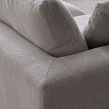 Canapé Julia Modulable - Tissu Chenille Blanc - 3 Places + 1 Pouf