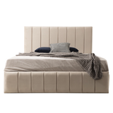 Cadre de Lit Polo Beige - Confort Luxueux et Design