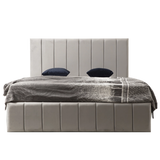 Cadre de Lit Polo Gris - Confort Luxueux et Design