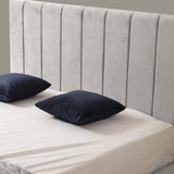 Cadre de Lit Polo Gris - Confort Luxueux et Design