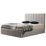 Cadre de Lit Polo Gris - Confort Luxueux et Design