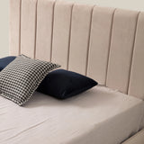Cadre de Lit Polo Beige - Confort Luxueux et Design