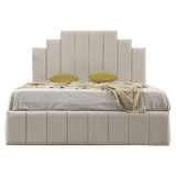 Cadre de Lit Pyramide Beige - Raffinement et Confort