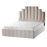 Cadre de Lit Pyramide Beige - Raffinement et Confort