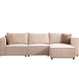 Canapé Modulable - Velours - 3 Places + 1 Pouf
