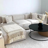 Canapé Modulable - Velours - 3 Places + 1 Pouf