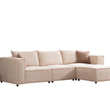 Canapé Modulable - Velours - 3 Places + 1 Pouf
