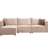 Canapé Modulable - Velours - 3 Places + 1 Pouf