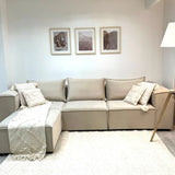 Canapé Modulable - Velours - 3 Places + 1 Pouf