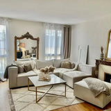 Canapé Modulable - Velours - 4 Places + 1 Pouf