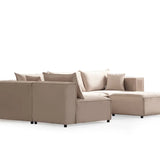 Canapé Modulable - Velours - 4 Places + 1 Pouf