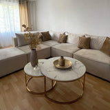 Canapé Modulable - Velours - 4 Places + 1 Pouf