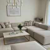 Canapé Modulable - Velours - 4 Places + 1 Pouf