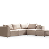 Canapé Modulable - Velours - 4 Places + 1 Pouf