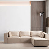 Canapé Modulable - Velours - 3 Places + 1 Pouf