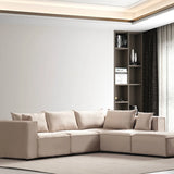 Canapé Modulable - Velours - 4 Places + 1 Pouf