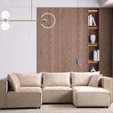 Canapé Modulable - Velours - 4 Places + 1 Pouf