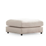 Canapé Julia Modulable - Velours Blanc - 3 Places + 1 Pouf