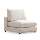 Canapé Julia Modulable - Velours Blanc - 3 Places + 1 Pouf