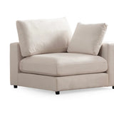 Canapé Julia Modulable - Velours Blanc - 3 Places + 1 Pouf