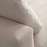 Canapé Julia Modulable - Velours Blanc - 3 Places + 1 Pouf