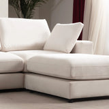 Canapé Julia Modulable - Velours Blanc - 3 Places + 1 Pouf