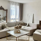 Canapé Modulable - Velours - 4 Places + 1 Pouf