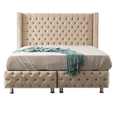 Lit Coffre Armony Beige - Confort, Élégance et Fonctionnalité