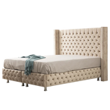 Lit Coffre Armony Beige - Confort, Élégance et Fonctionnalité