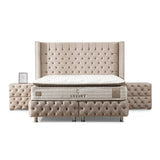 Lit Coffre Armony Beige - Confort, Élégance et Fonctionnalité