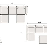 Canapé Modulable - Velours - 4 Places + 1 Pouf