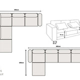 Canapé Modulable - Velours - 4 Places + 1 Pouf