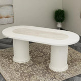 Table à manger Angel effet travertin
