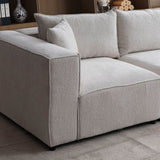 Canapé Modulable - Chenille - 3 Places + 1 Pouf