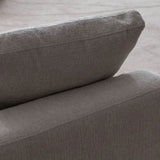 Canapé Julia Modulable - Tissu Chenille Blanc - 4 Places + 1 Pouf