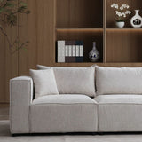 Canapé Modulable - Chenille - 3 Places + 1 Pouf
