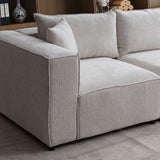 Canapé Modulable - Chenille - 4 Places + 1 Pouf