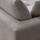 Canapé Julia Modulable - Tissu Chenille Blanc - 4 Places + 1 Pouf