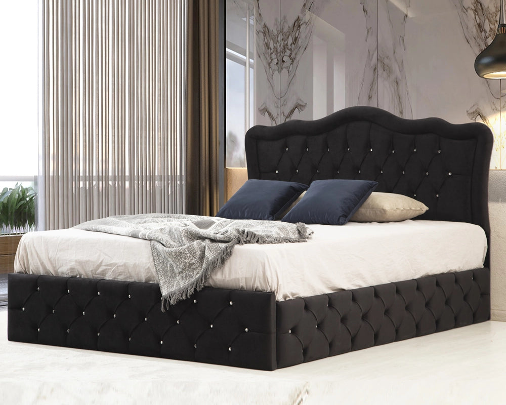 Cadre de Lit Tokyo Beige - Velours Cadre de Lit Tokyo Beige - Velours
