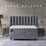 Lit Coffre SLEEPBALANCE avec Matelas 30 cm - velours anti-tache bleu nuit