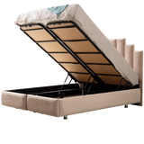 Lit Coffre Pyramide Beige - Design Élégant