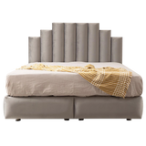 Lit Coffre Pyramide Gris - Design Élégant