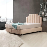 Lit Coffre Pyramide Beige - Design Élégant