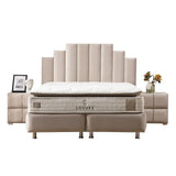Lit Coffre Pyramide Beige - Design Élégant