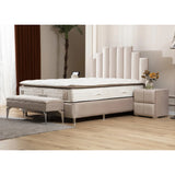 Lit Coffre Pyramide Beige - Design Élégant