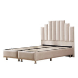 Lit Coffre Pyramide Beige - Design Élégant