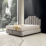 Lit Coffre Pyramide Gris - Design Élégant
