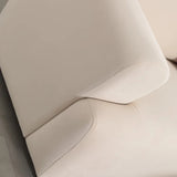 Canapé Modulable Lokkum - Velours Blanc - 3 Places + 1 Pouf - Traitement Anti-Tâche