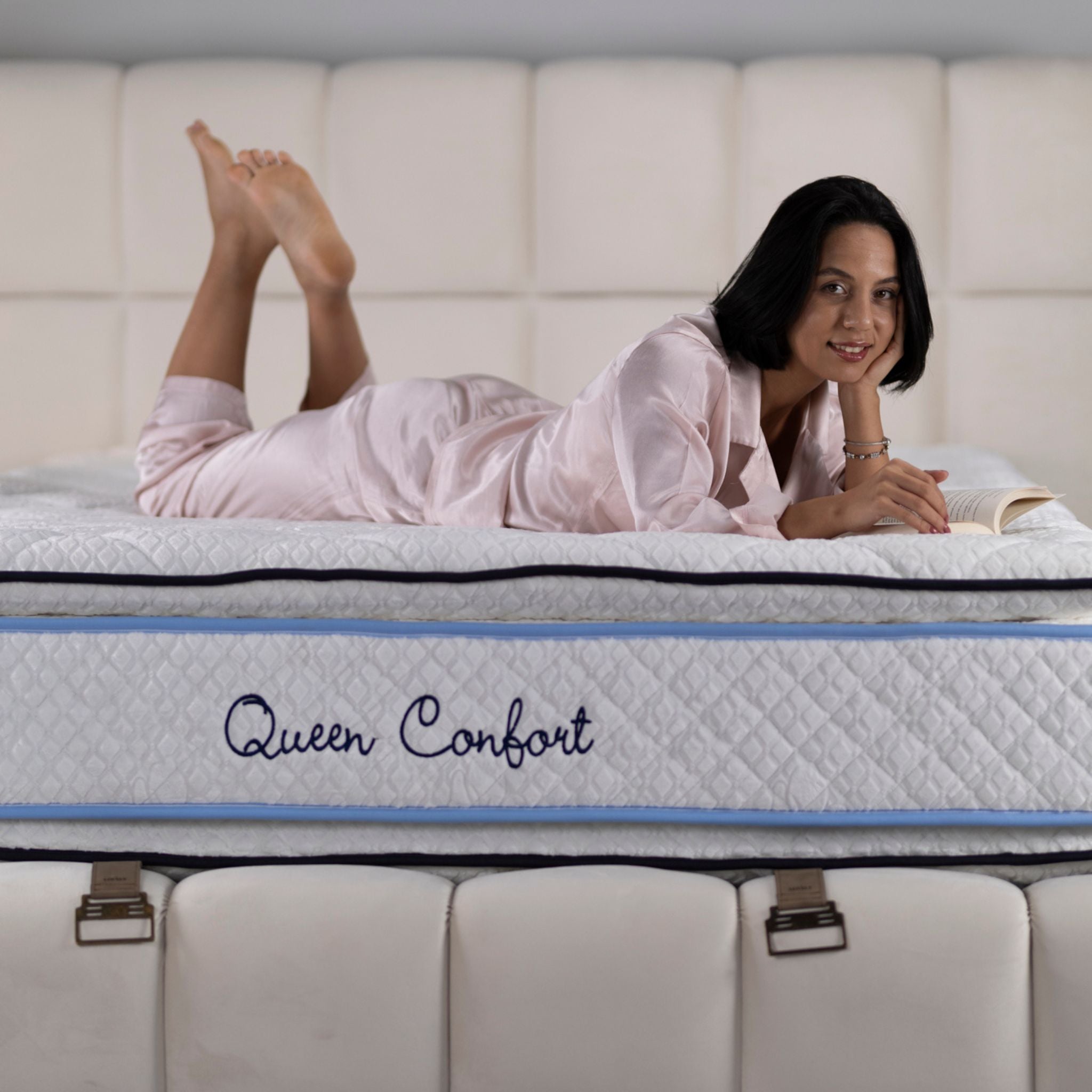 Matelas Queen Confort Angels - 34 cm - Double Surmatelas - Confort 5 Zones