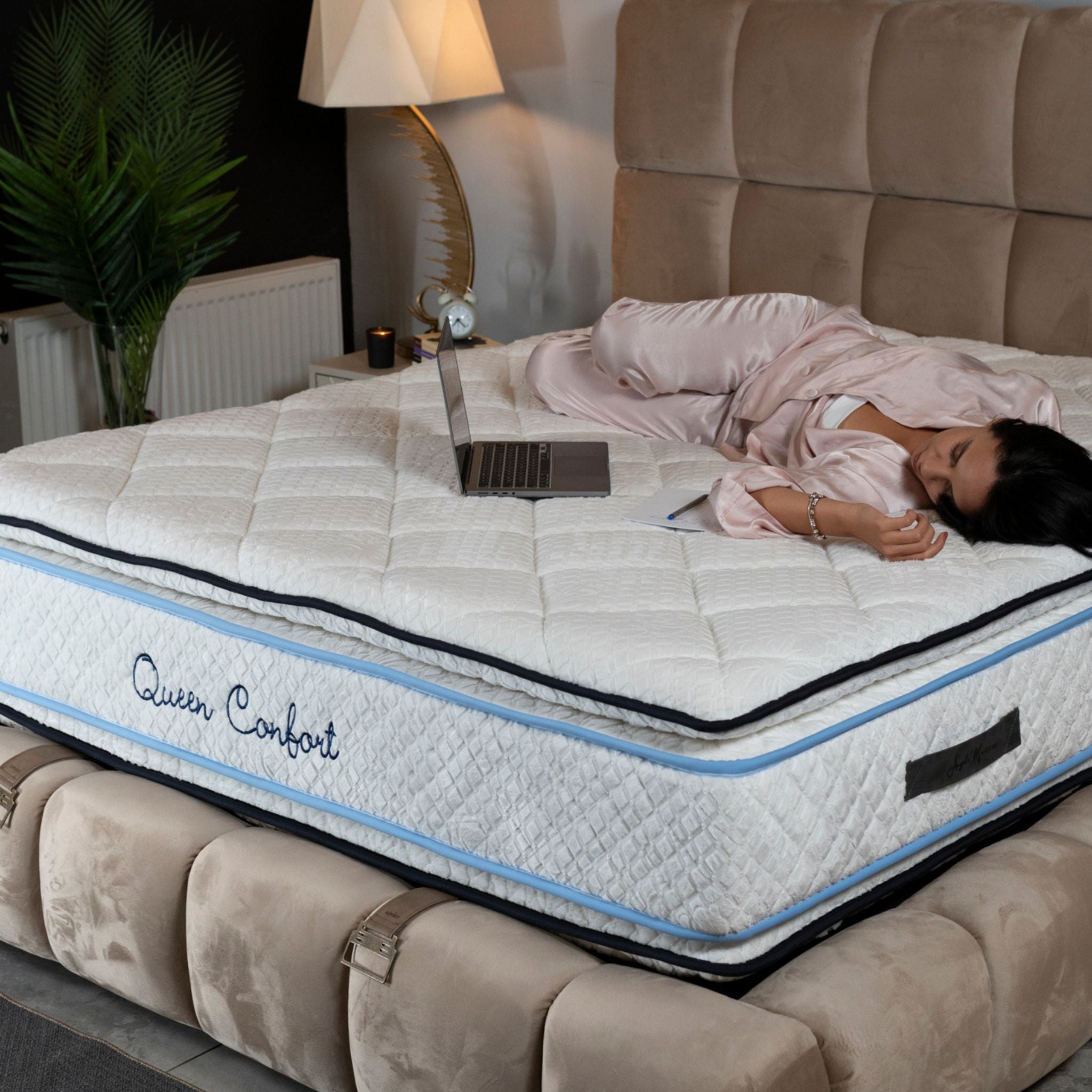 Matelas Queen Confort Angels - 34 cm - Double Surmatelas - Confort 5 Zones